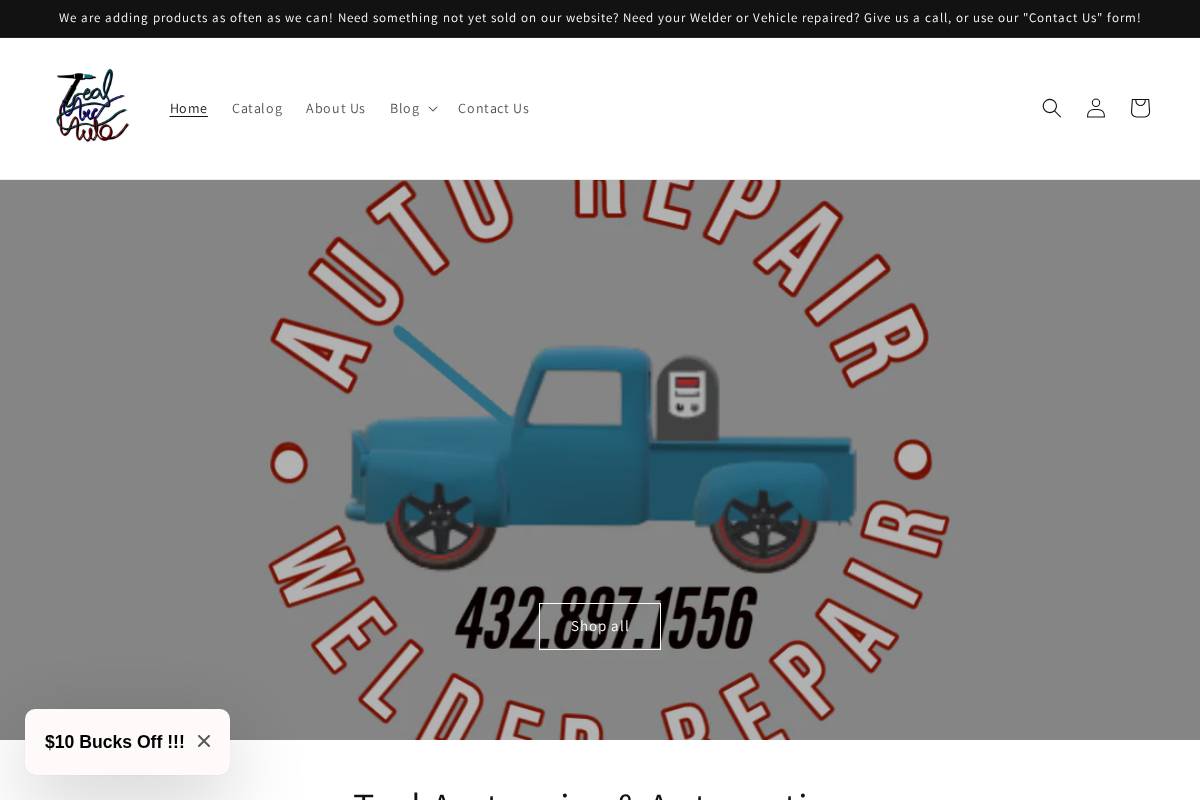 Teal Arc Auto homepage screenshot