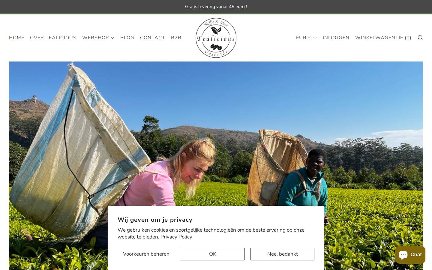 tealicious.be homepage screenshot