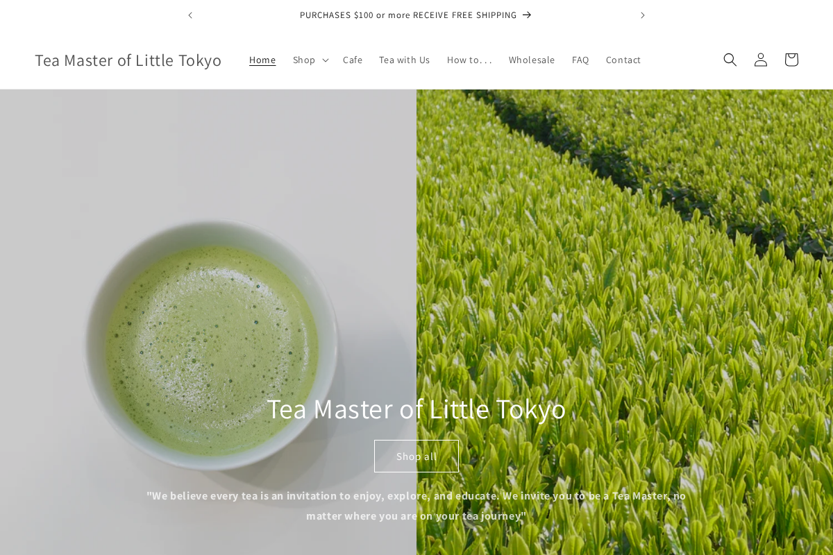 Tea Master of Little Tokyo homepage screenshot