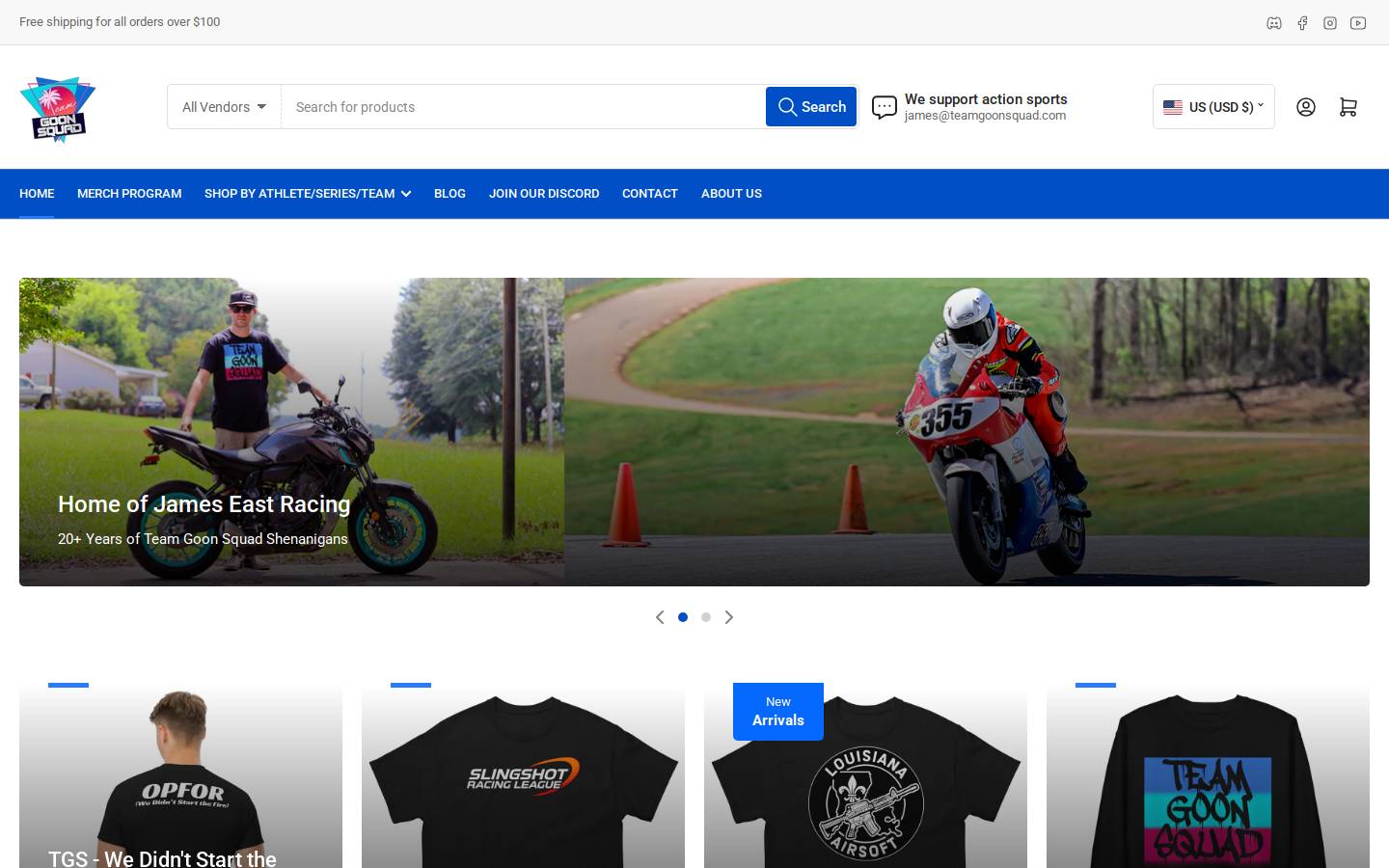teamgoonsquad.com homepage screenshot