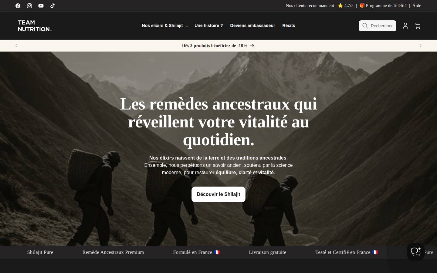 teamnutrition.fr homepage screenshot