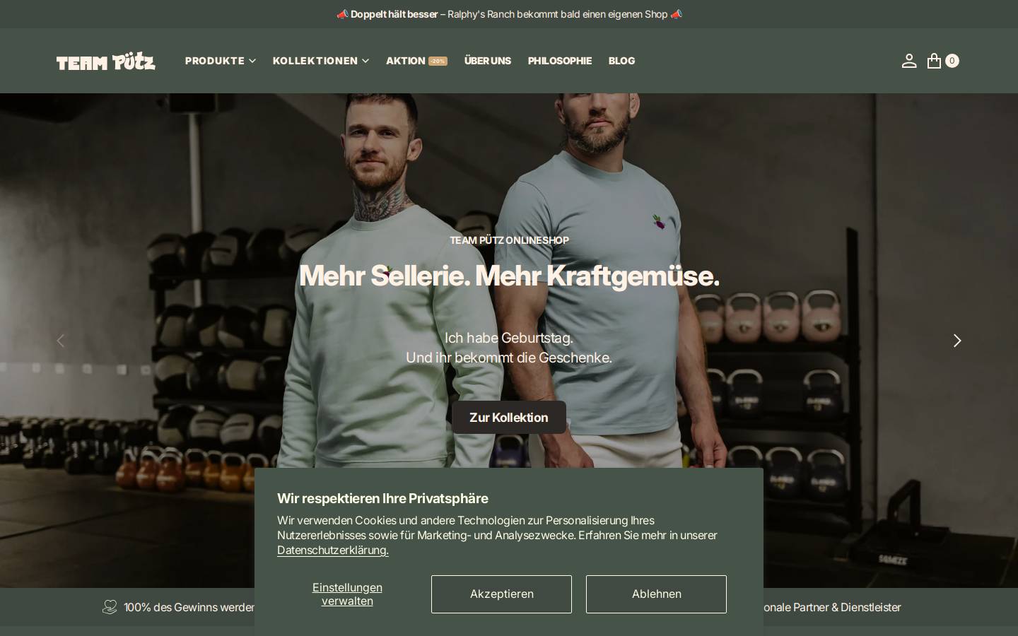 Teampuetz homepage screenshot
