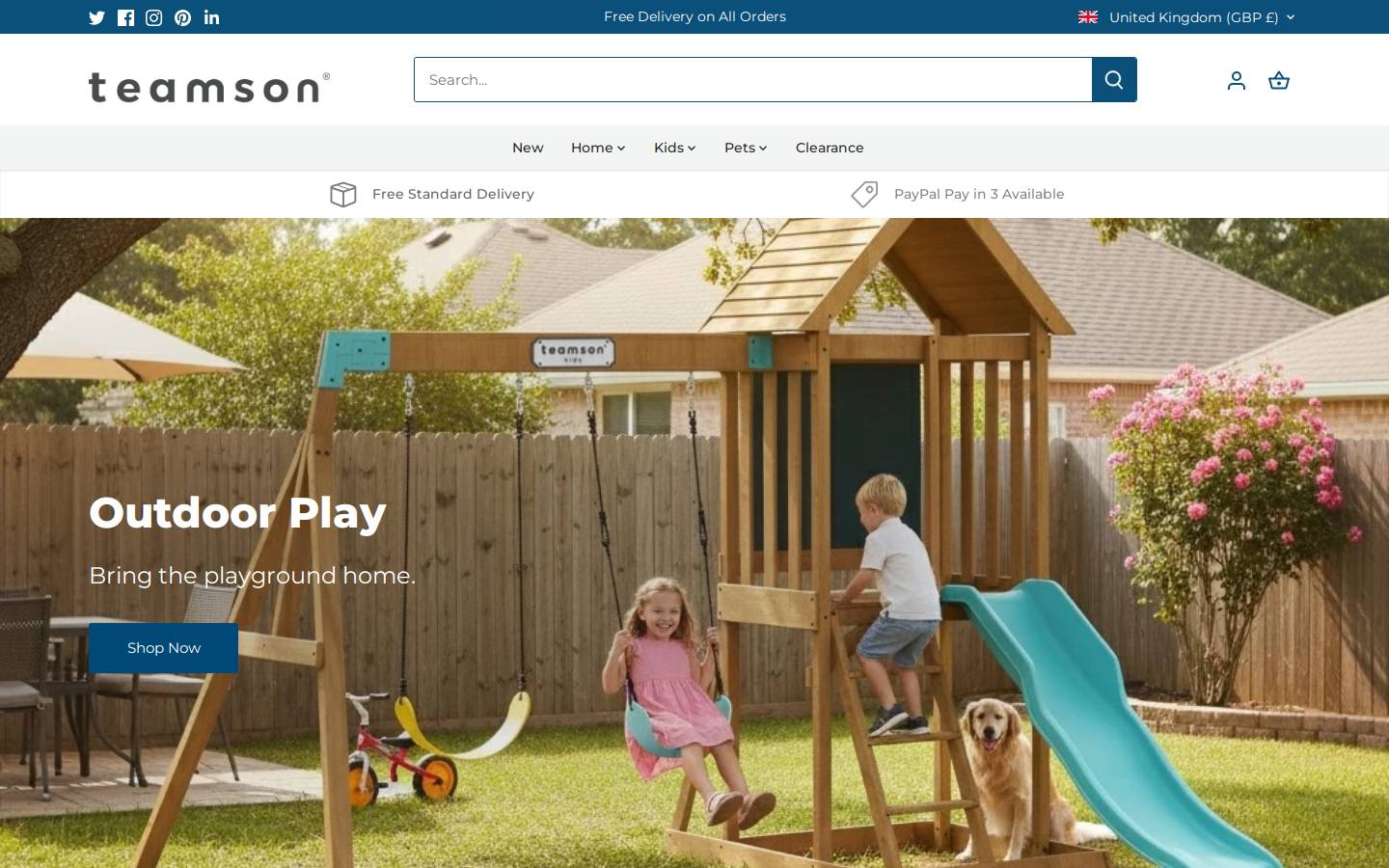 Teamson UK Ltd homepage screenshot