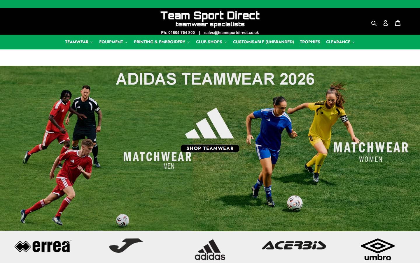 Team Sport Direct homepage screenshot