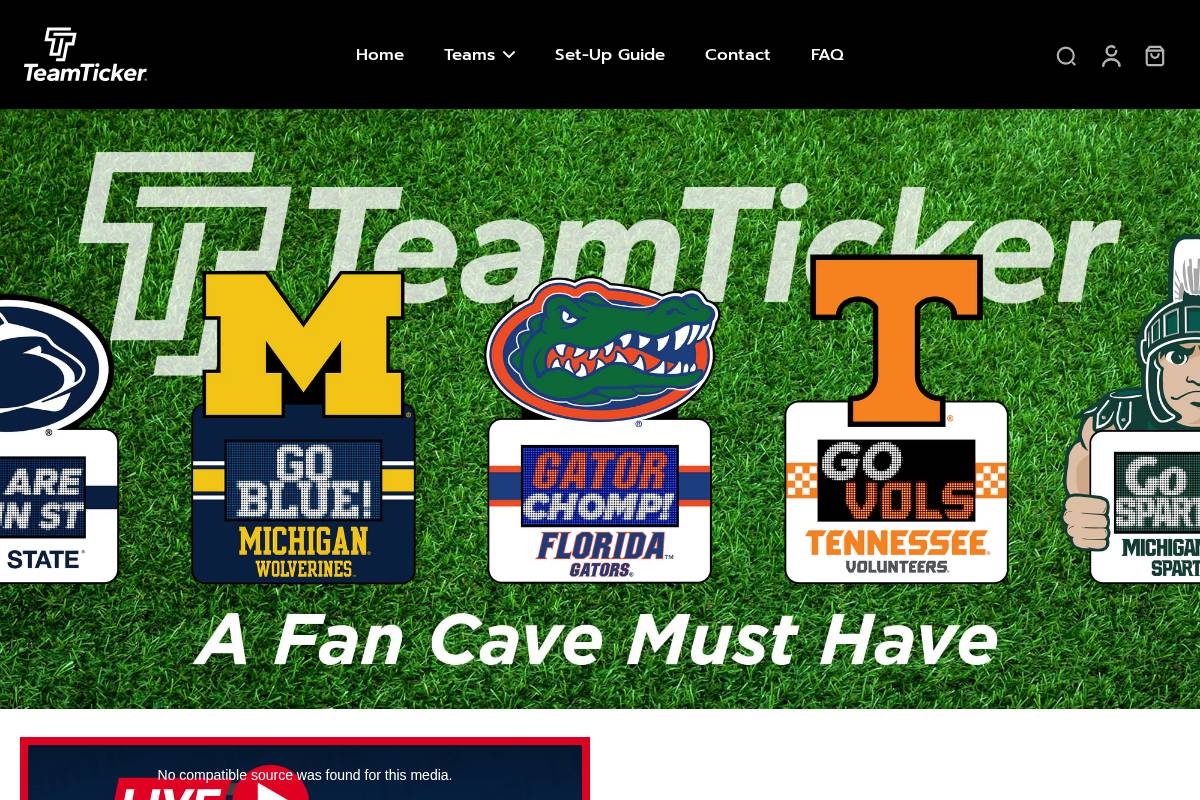 teamticker.com homepage screenshot