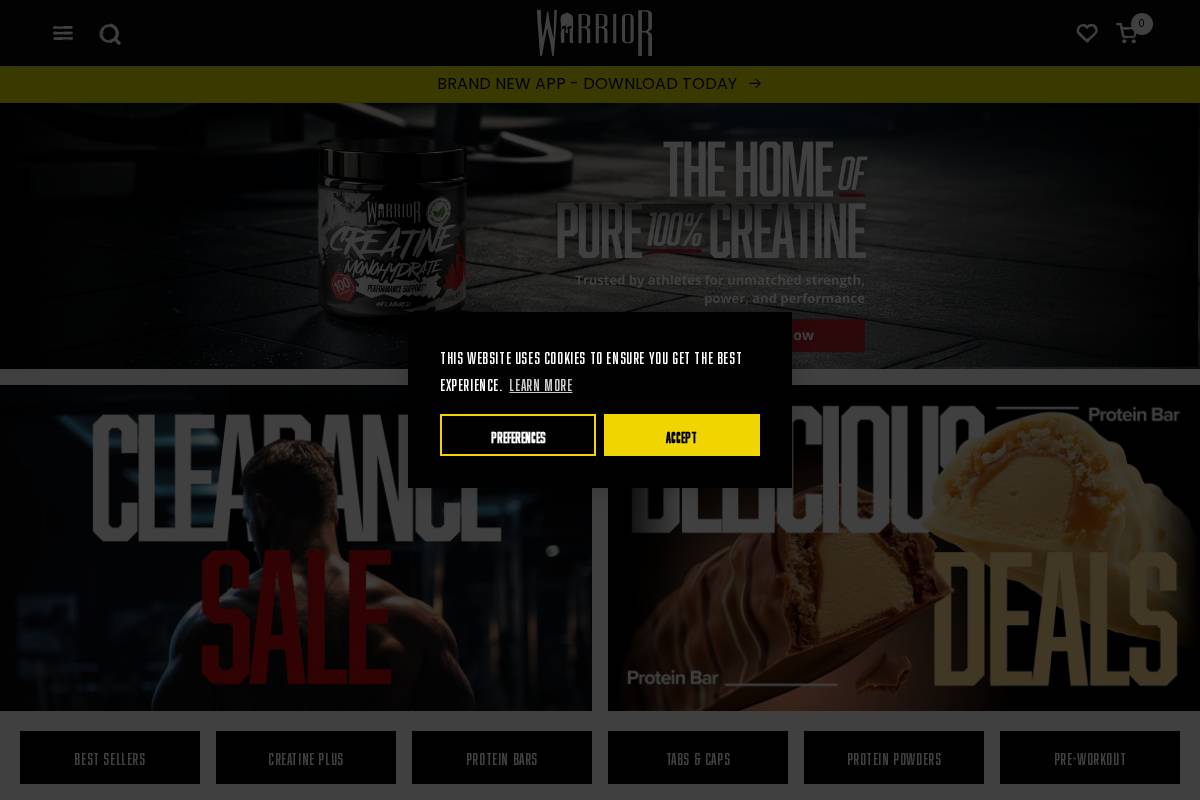 Teamwarrior homepage screenshot