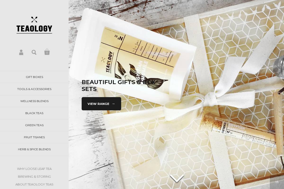 Teaology homepage screenshot