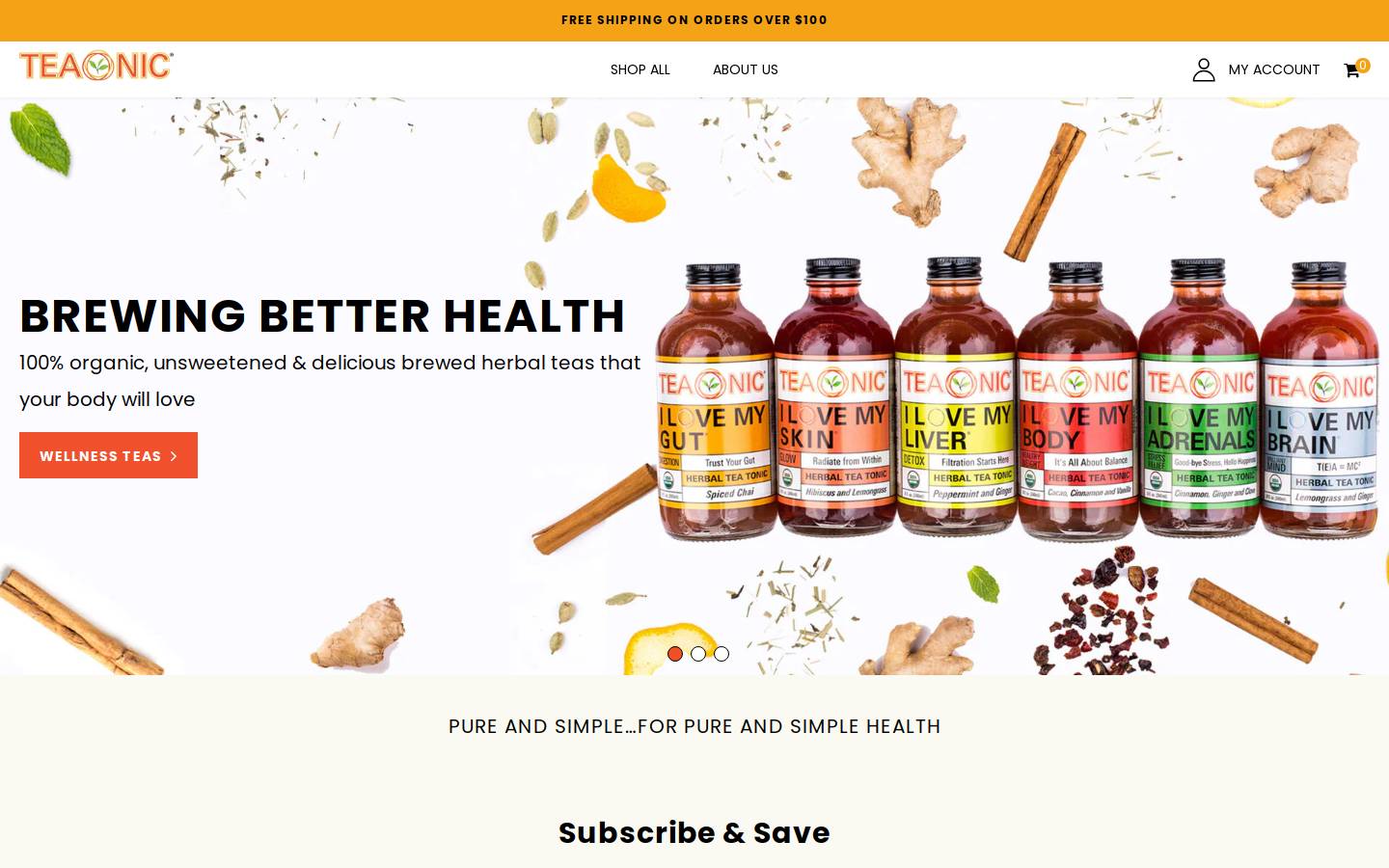 teaonic.com homepage screenshot