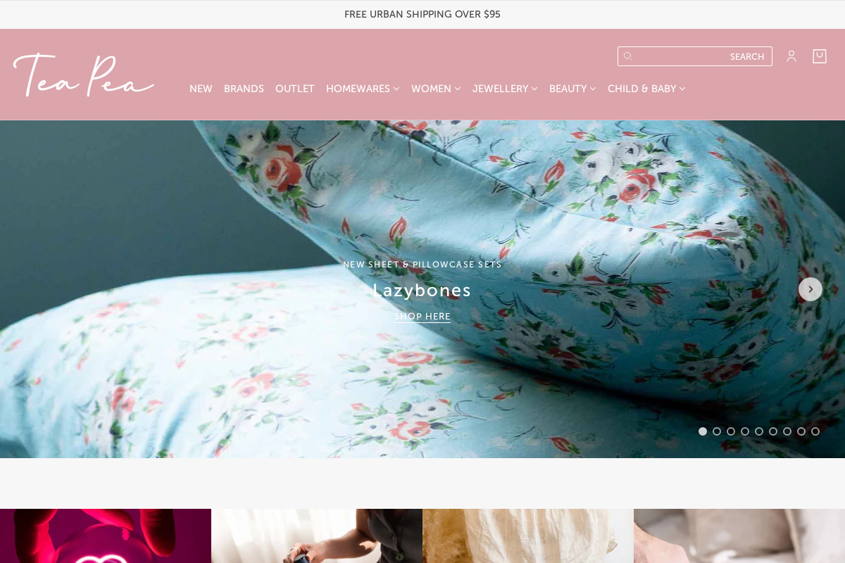 Tea Pea homepage screenshot
