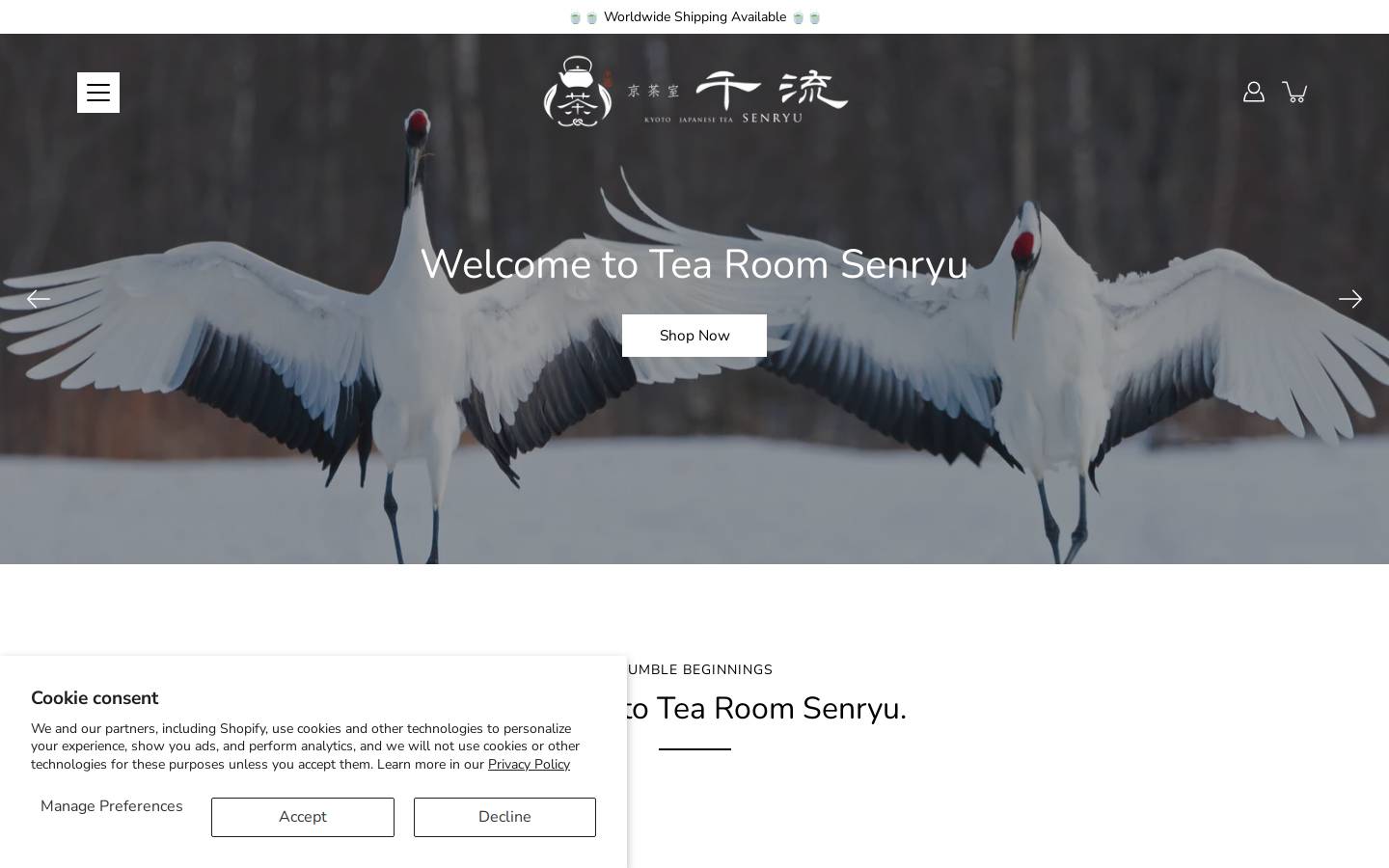 tearoomsenryu.com homepage screenshot