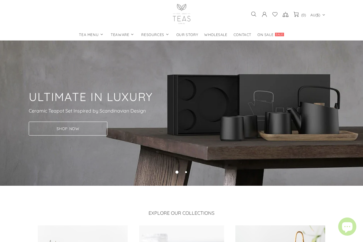 Australia's Premium Loose Leaf Tea Shop homepage screenshot