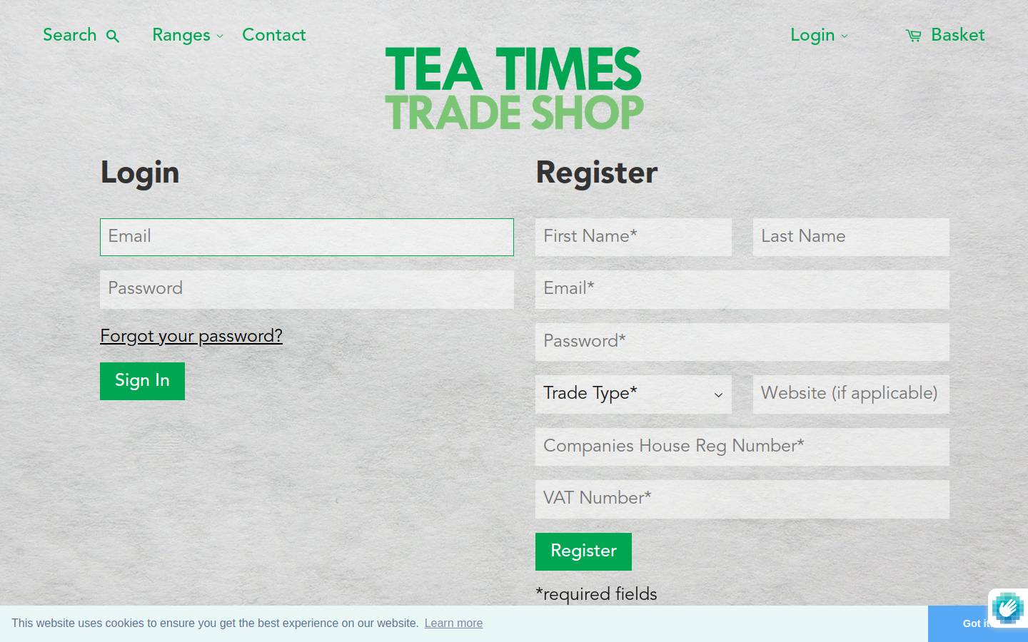 teatimestradeshop.com homepage screenshot