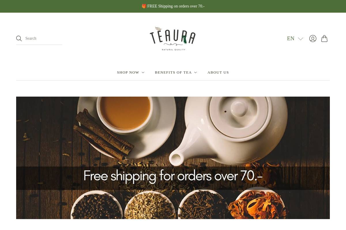 teaura.co homepage screenshot