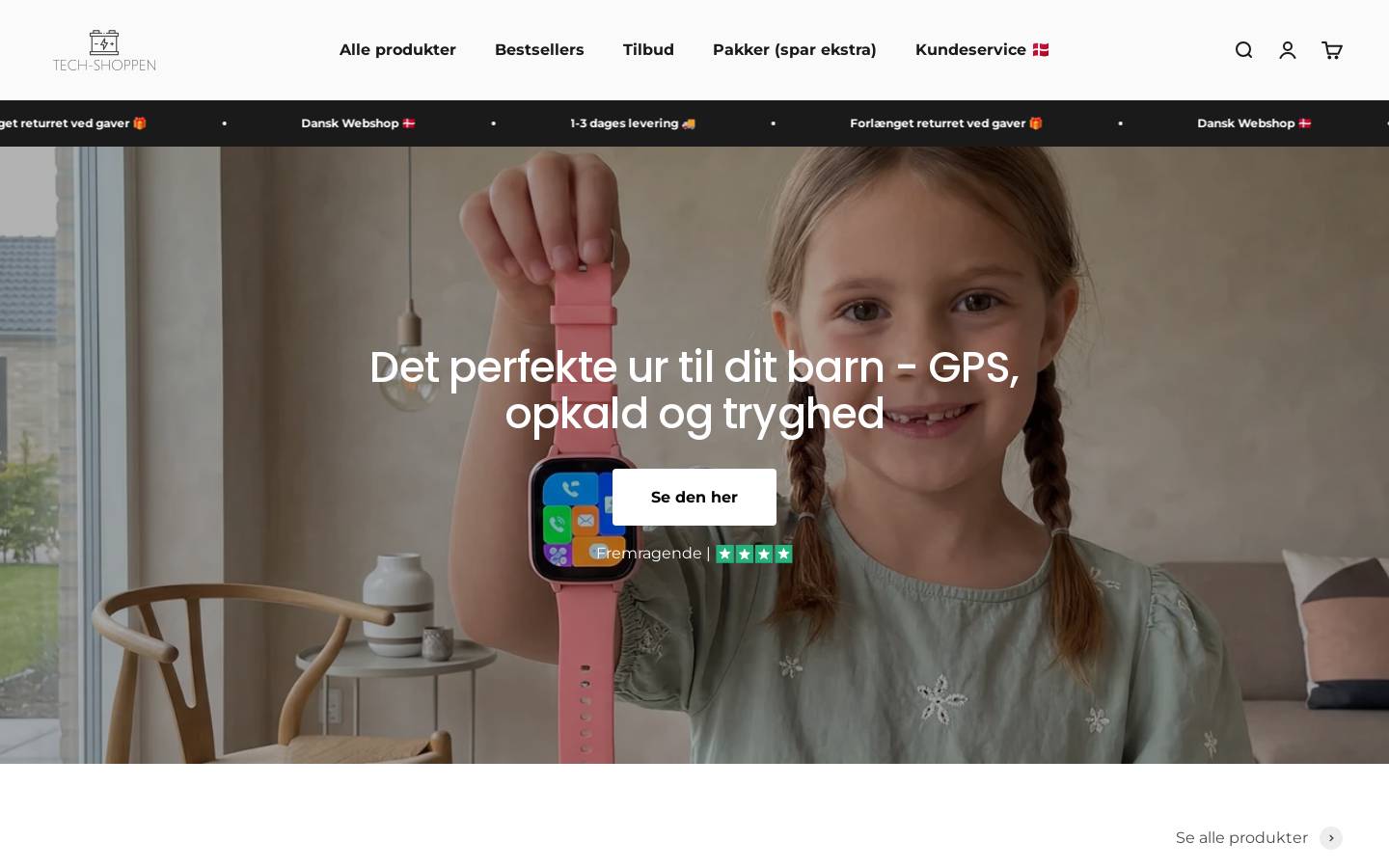 Tech-shoppen homepage screenshot