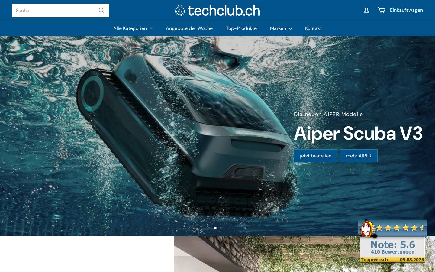 Techclub homepage screenshot