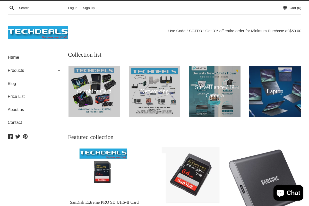 TechDeals Pte Ltd homepage screenshot
