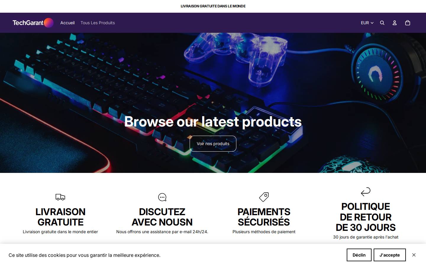 Techgarant homepage screenshot