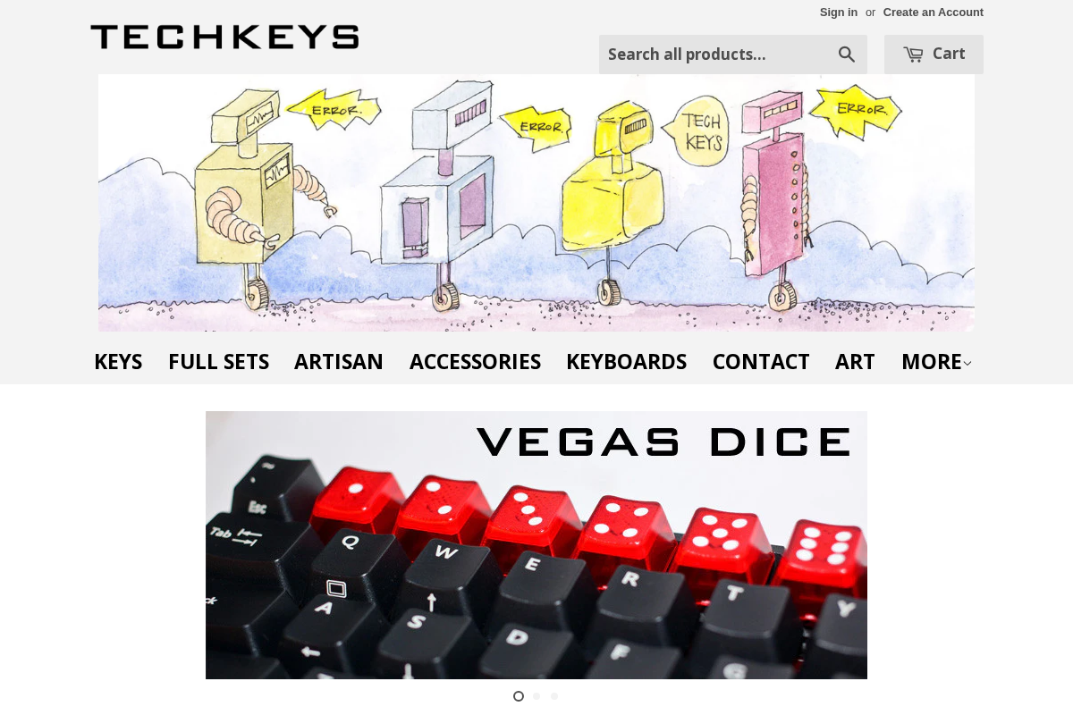 TechKeys homepage screenshot