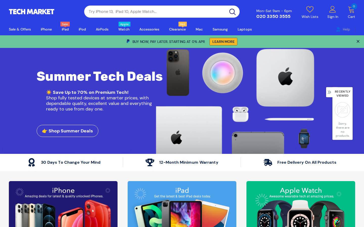 Tech Market homepage screenshot