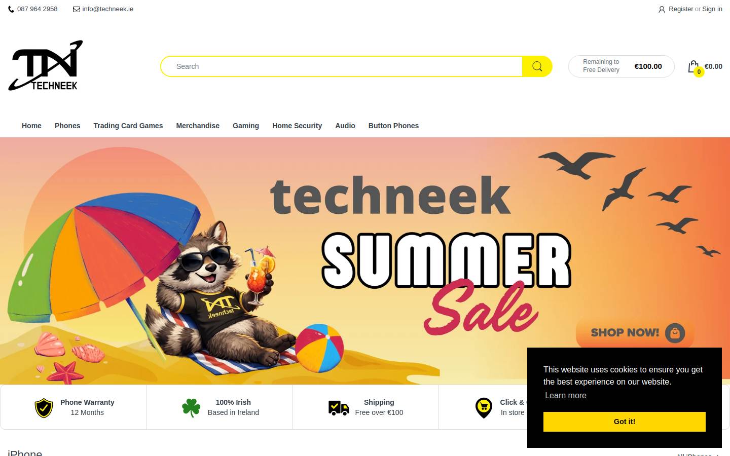 Techneek homepage screenshot