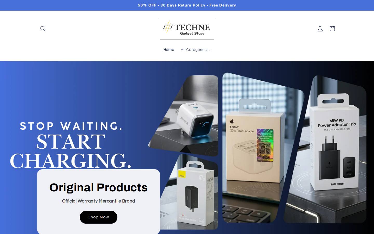 technegadgetstore.com homepage screenshot