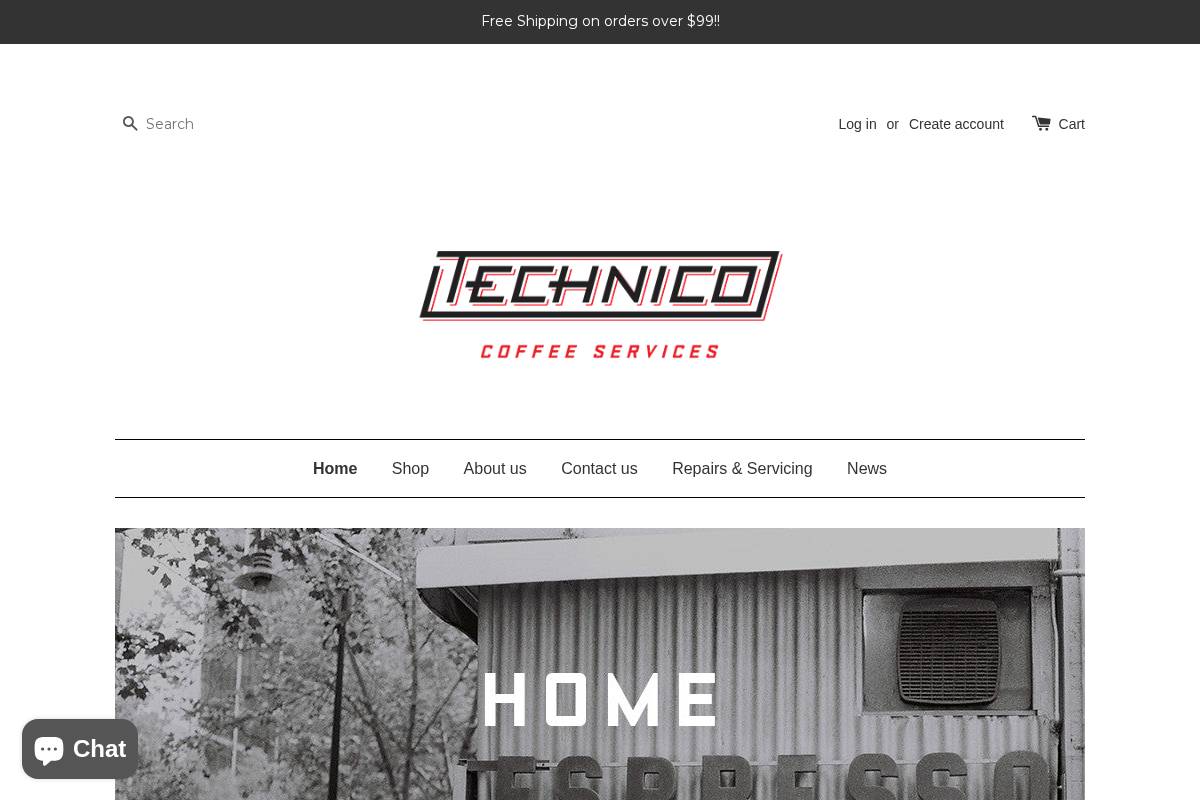 technicocoffee.com homepage screenshot