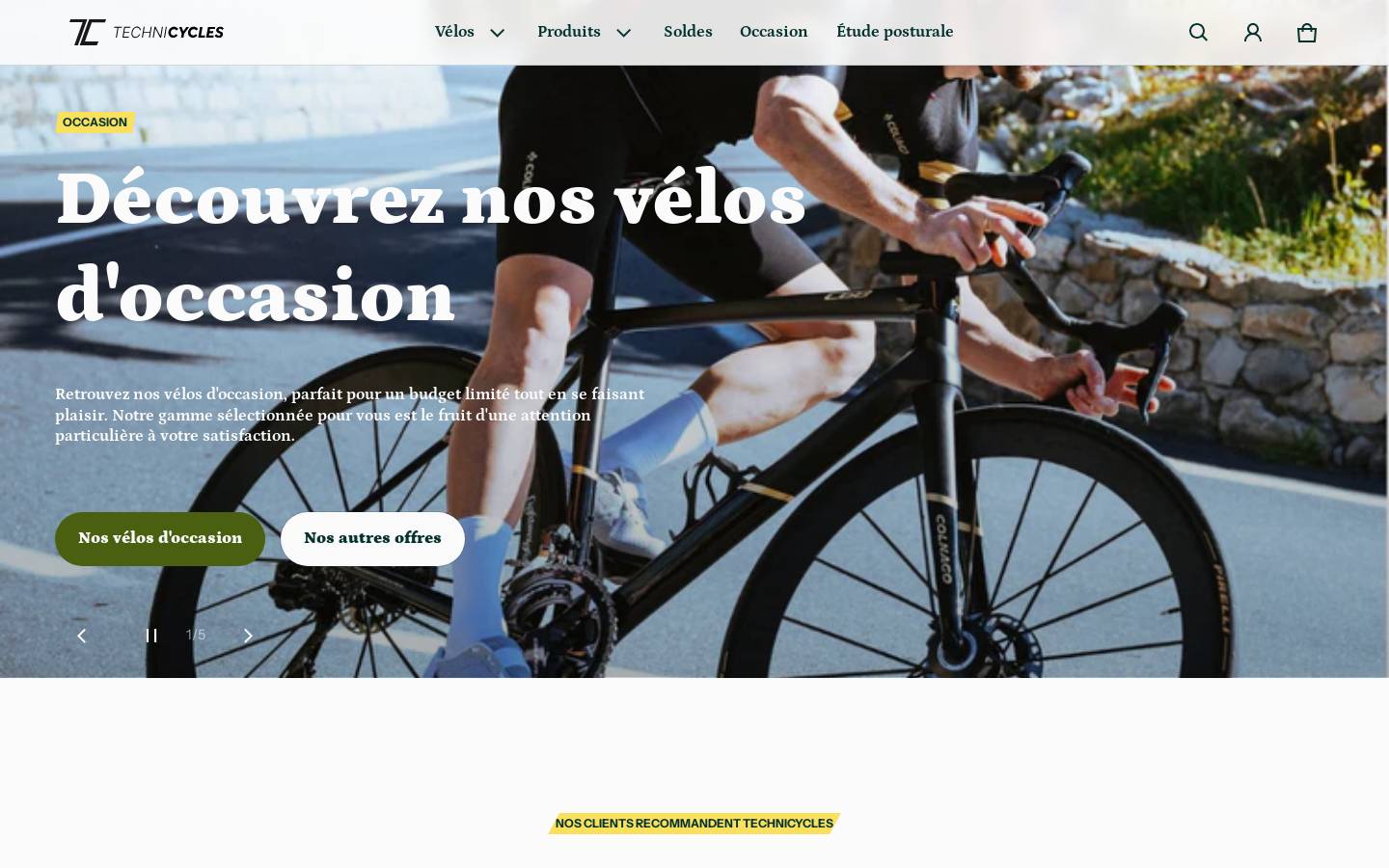 Technicycles homepage screenshot