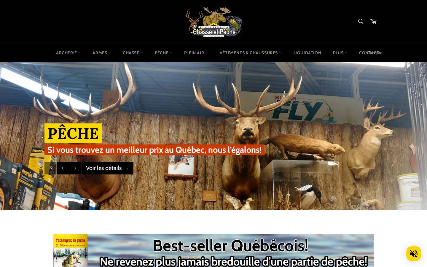 techniqueschassepeche.com homepage screenshot