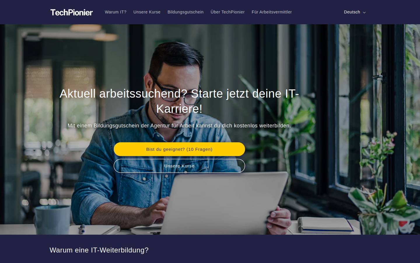 Techpionier homepage screenshot