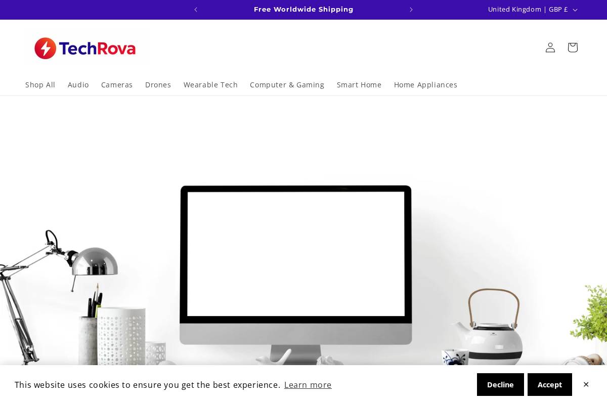 Techrova homepage screenshot