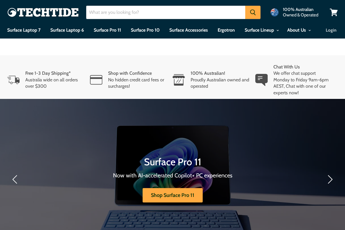 techtide.com.au homepage screenshot