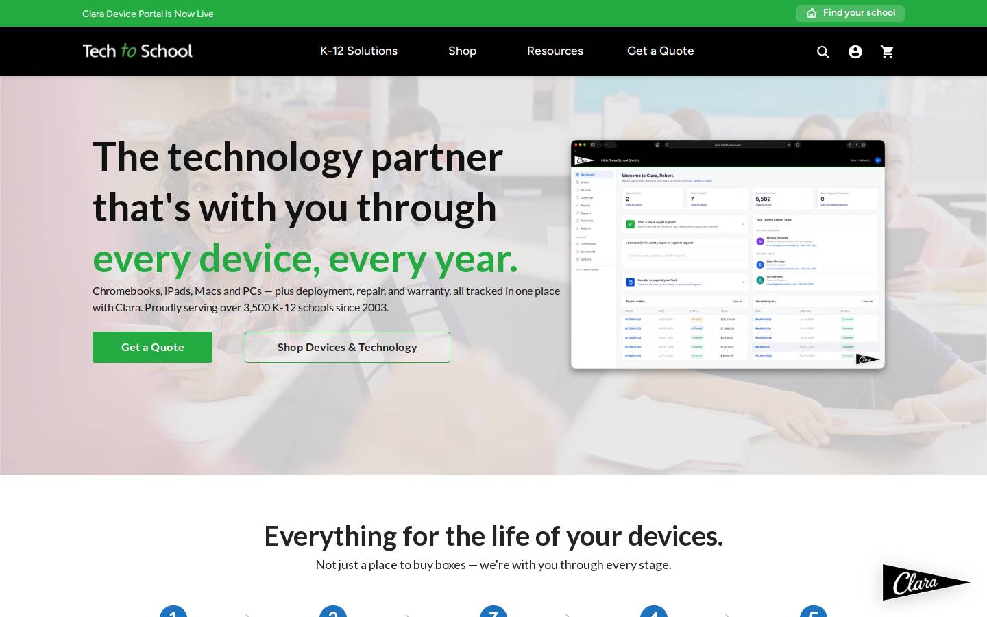 techtoschool.com homepage screenshot