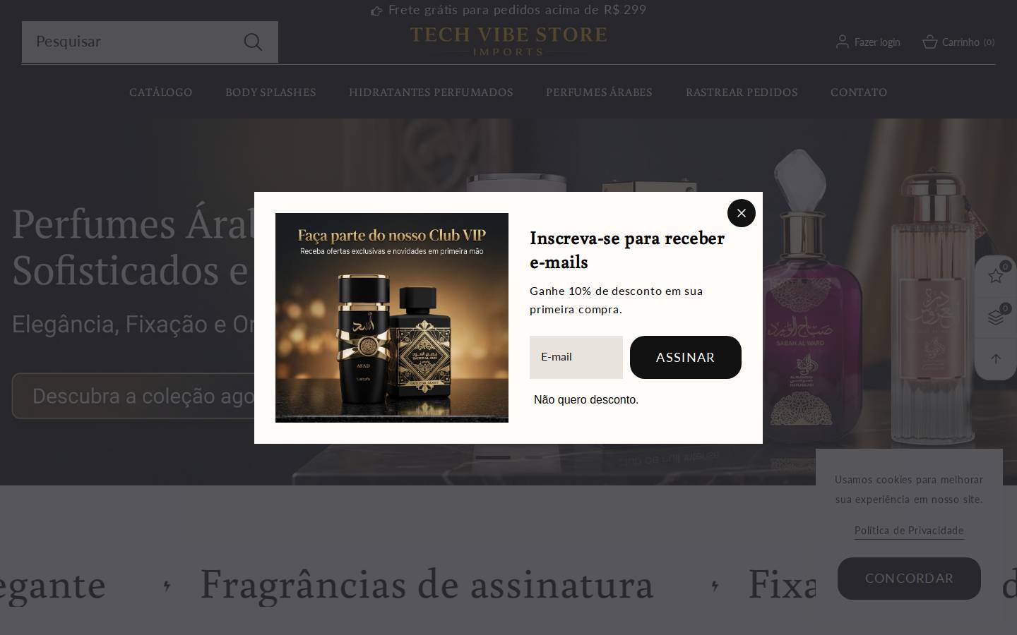 techvibestoreimports.com homepage screenshot