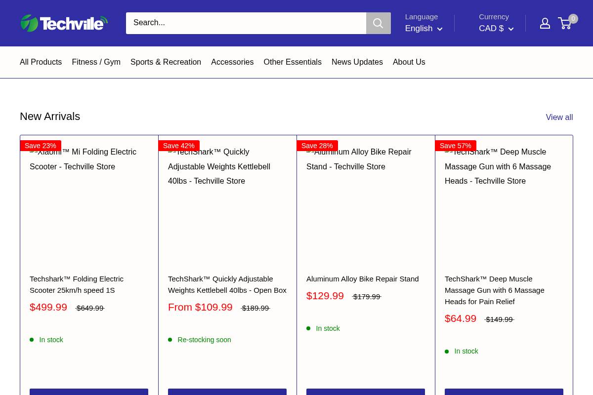 techvillestore.com homepage screenshot