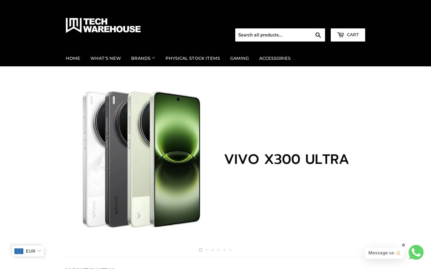 techwarehouse.co.za homepage screenshot