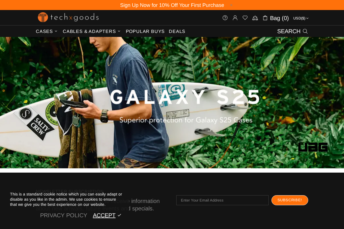techxgoods.com homepage screenshot