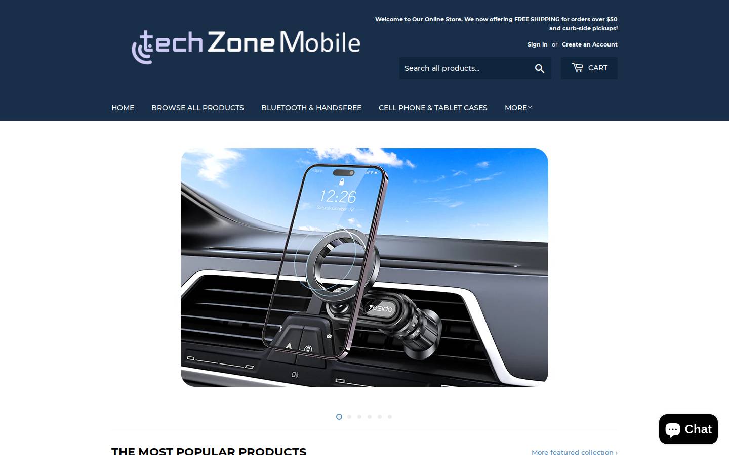 techzonemobile.ca homepage screenshot
