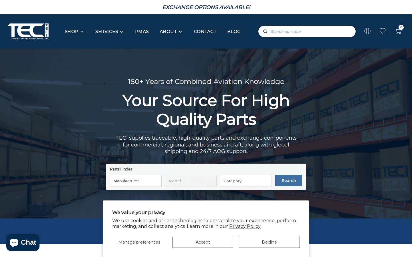 teci.com homepage screenshot