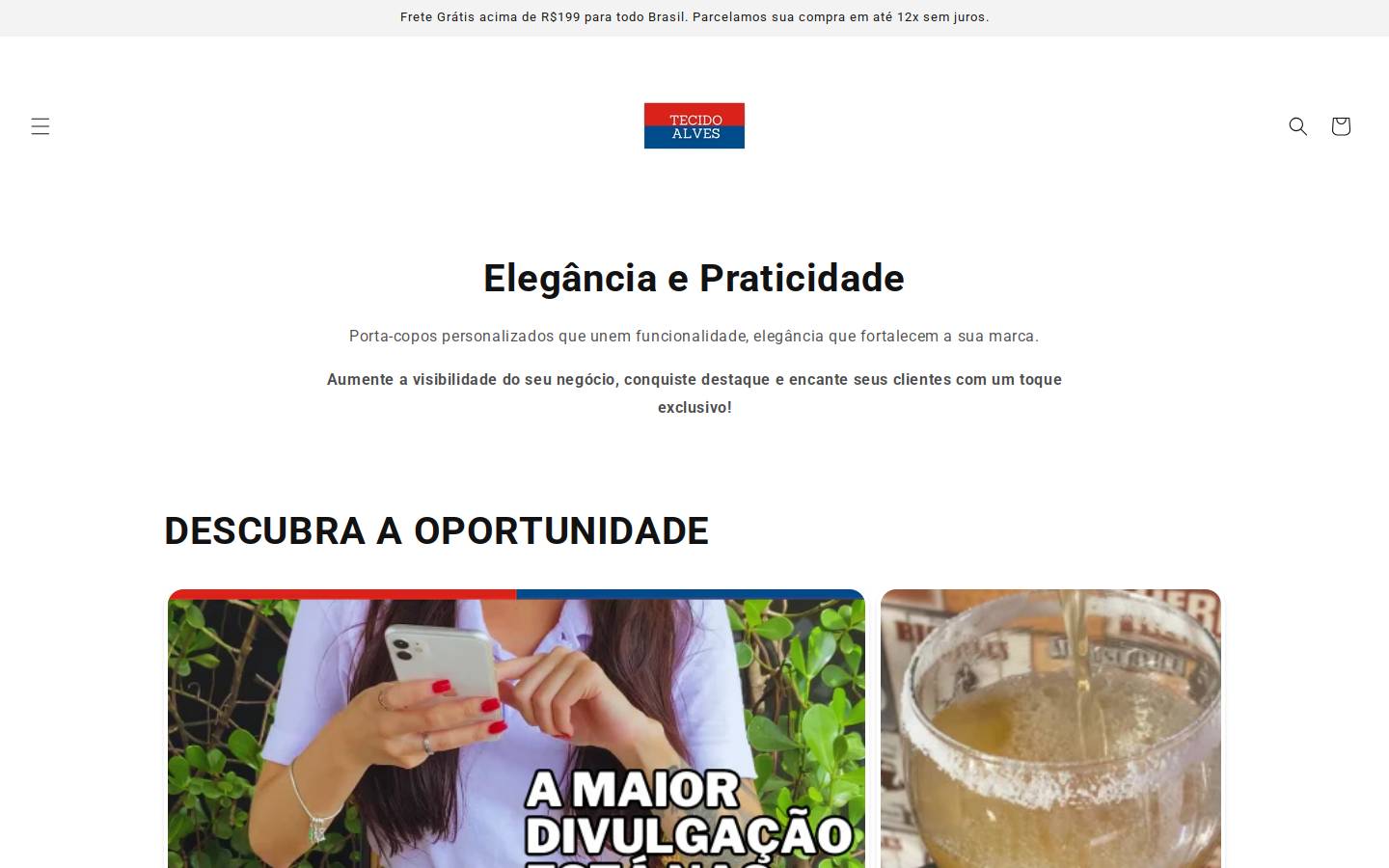 tecidoalves.com homepage screenshot