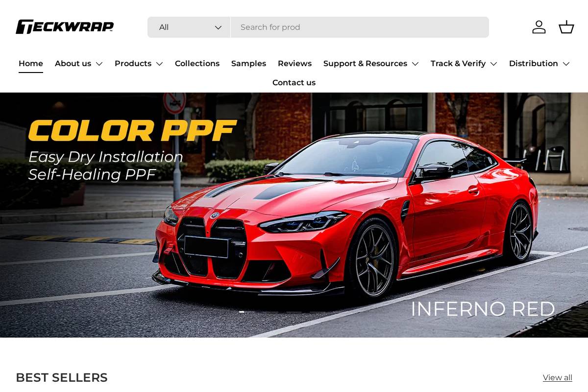 TeckWrapUSA homepage screenshot