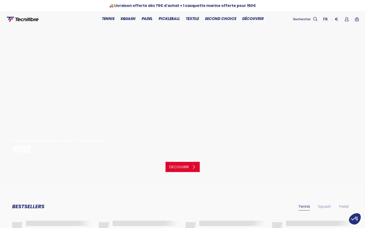 Tecnifibre homepage screenshot