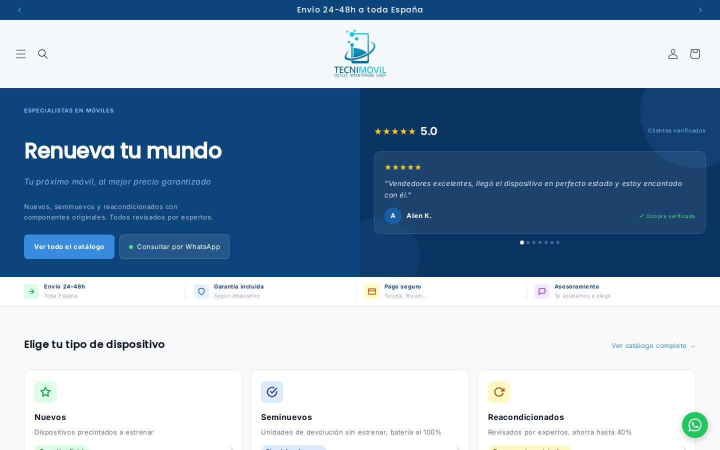 tecnimovil.com homepage screenshot
