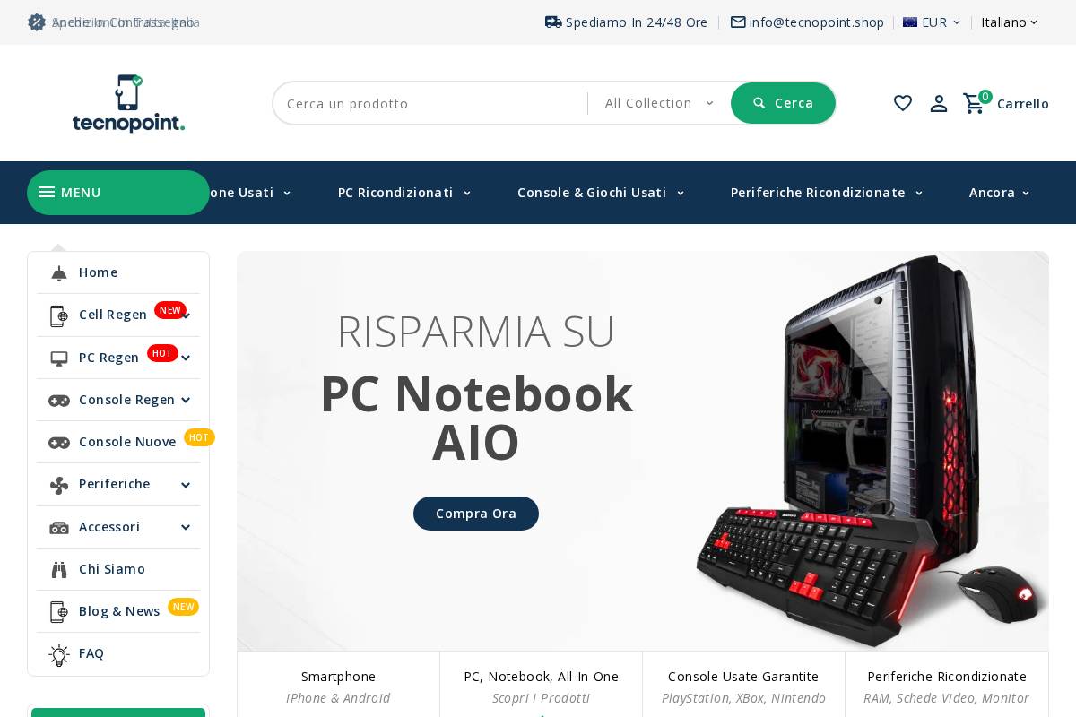 Tecnopoint homepage screenshot
