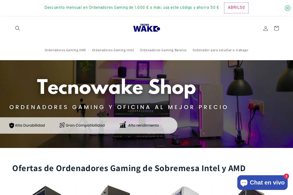 Tecnowake homepage screenshot