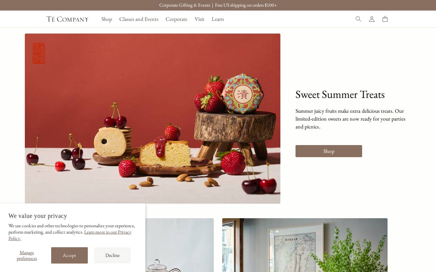 tecompanytea.com homepage screenshot
