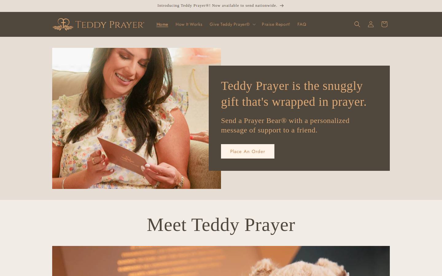 teddyprayer.com homepage screenshot