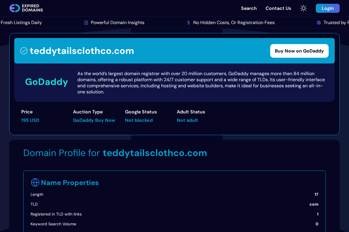 teddytailsclothco.com homepage screenshot
