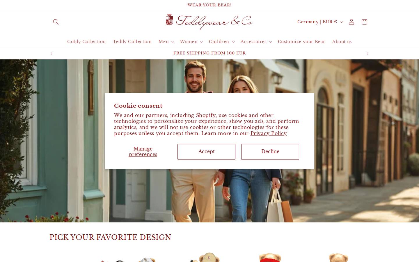Teddywear homepage screenshot
