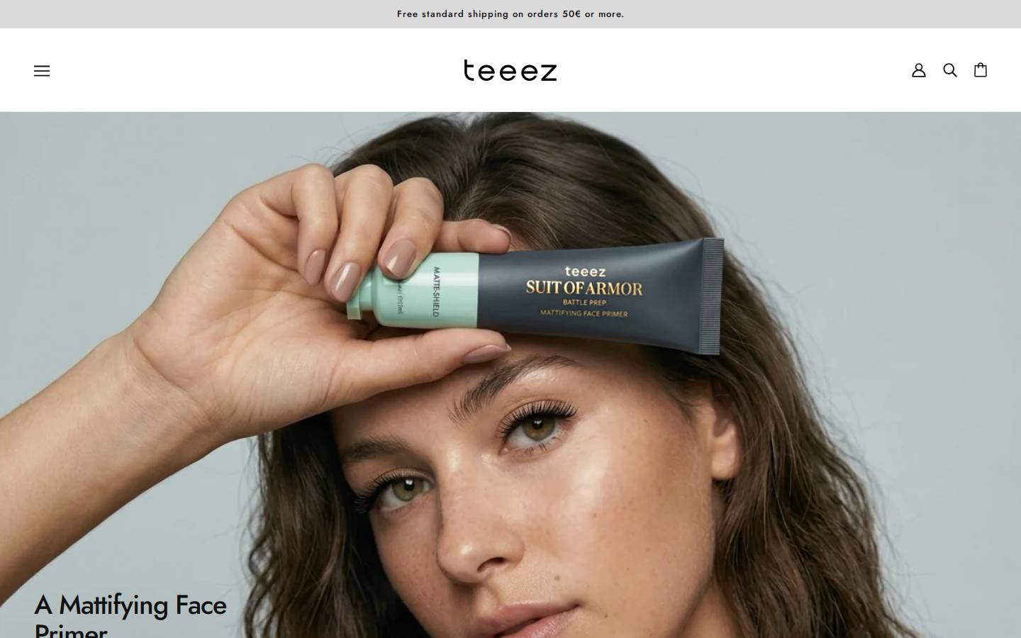 teeezcosmetics.com homepage screenshot