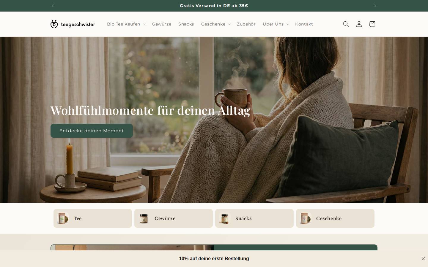 Teegeschwister homepage screenshot